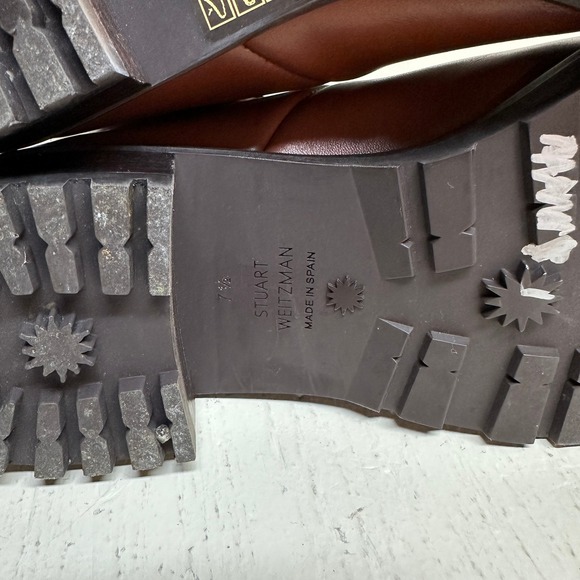 STUART WEITZMAN Kolbie Brown Leather Lace Up Combat Ankle Boots Size 7.5B - Picture 10 of 10